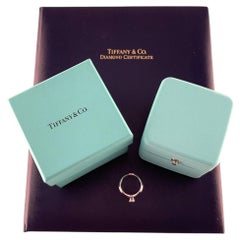 Tiffany and Co. 0.29 CT Diamond Solitaire Engagement Ring Size 6.75 Platinum Ban