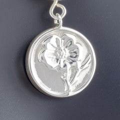 Tiffany & Co. Sterling Silver Nature Rose Pendant and Earring Set Nice!