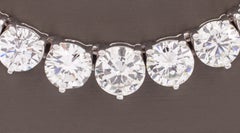 18k White Gold Round Diamond Tennis Necklace TDW = 43.19 ct 17" Gorgeous