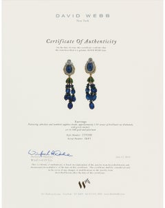 David Webb 18k Yellow Gold and Platinum Sapphire Day/Night Drop Earrings