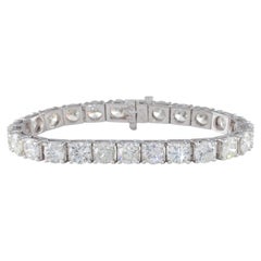 14k White Gold Round Diamond Tennis Bracelet 1 Ct Each! TDW 25 ct Gorgeous!