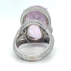 Roberto Casirin 18k White Gold Kunzite and Diamond Ring (Sz 6.75) & Earring Set