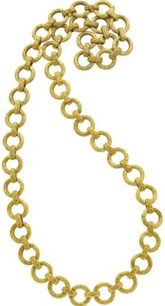 Hammerman Bros. 18k Yellow Gold Textured Link Heavy Chain Necklace 24"