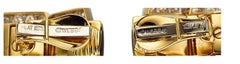 David Webb Platinum & 18k Yellow Gold Onyx Diamond Doorknocker "Strap" Earrings