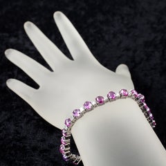 Bracelet à maillons en platine serti d'un rubis naturel en cabochon de 25 carats et d'un diamant de 2,75 carats, 7,25 pouces