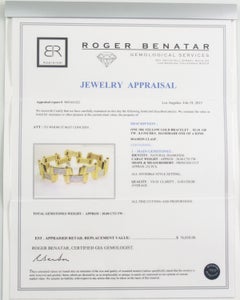 Bracelet à maillons en or jaune 18 carats serti de diamants – Poids total des diamants (TDW) : 20,00 ct. Fabriqué à la main, pièce unique !