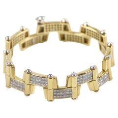 Armband aus 18-karätigem Gelbgold mit Diamantgliedern, Gesamtgewicht (TDW) = 20,00 ct, handgefertigt, Unikat!