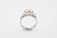 2.50 Carat Princess Cut 3 Stone Diamond Platinum Engagement Ring With EGL Cert
