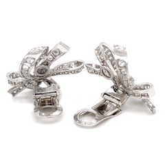 6.95ct Diamond, Platinum, and 14k White Gold Convertible Earrings/Brooches 26.8g