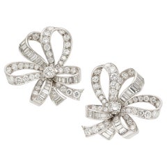 6,95 Karat Diamant, Platin und 14-karätiges Weißgold – wandelbare Ohrringe/Broschen, 26,8 g