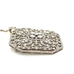 Kwiat 18k White Gold Diamond Filigreen Convertible Pendant/Brooch 4.7 ct