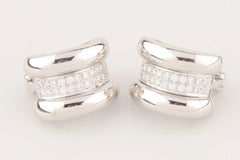 Chopard 18k White Gold & Diamond La Strada Clip-On Earrings TDW = 0.92 ct