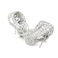 Platinum 8 ct Diamond 6.7 ct Sapphire 2" Day/Night Convertible Earrings 31 grams