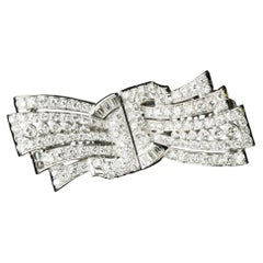 18k White Gold and Platinum Diamond Double Clip/Brooch TDW = 5.10 ct