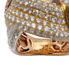 18k Tri-Gold Afarin Knot Statement Ring 6.40 ct Diamonds Size 6.25