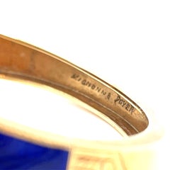 Platinum and 14k Gold Enamel Antique 4.5ct Diamond Hinged Bangle Bracelet 48g