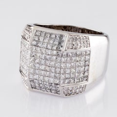 10,00-Karat-Diamant-Herrenring aus 14-karätigem Weißgold, Größe 13,25