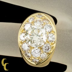 18K Yellow Gold Round Brilliant Cut Diamond Ring TDW= 4.82 ct Size 5