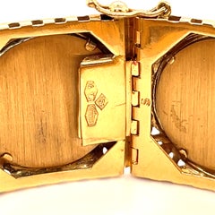 Ferdinando Trainotti 18k Yellow Gold Hand-Painted Porcelain Portrait Bracelet 8"