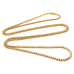 Beautiful 18k Yellow Gold 7.75ct Diamond 32" Tennis Necklace 25 grams