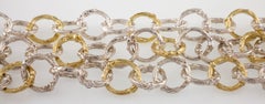K. Brunini Sterling Silver and 18k Gold Twig Loop Chain Bracelet and Necklace