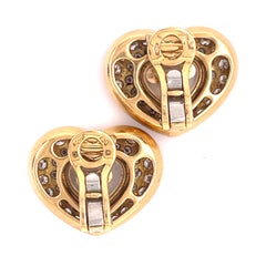 Chopard 18k Gold 2.45ct "Happy Diamond" Heart-Shaped Earrings 19.2 grams
