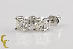 14k White Gold Princess Cut Diamond Earring & Pendant Set TDW = 2.31 ct