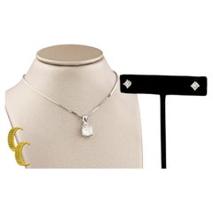 14k White Gold Princess Cut Diamond Earring & Pendant Set TDW = 2.31 ct