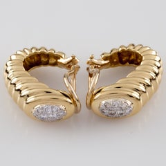 Gucci "Shrimp" Vintage 18k Yellow Gold Diamond Earrings
