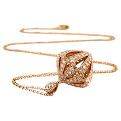 Luca Carati 18k Rose Gold 4.30 ct Diamond Bulb Pendant w/ 30" Chain