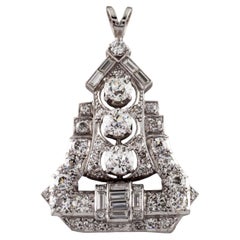 4.75 carat Diamond Colorless / VS Clarity Pagoda Platinum Drop Pendant