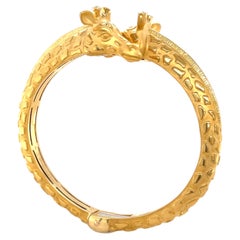 Carrera y Carrera 18k Gold Hinged Giraffe Bangle w/ 0.10ct Diamonds 56.90 grams