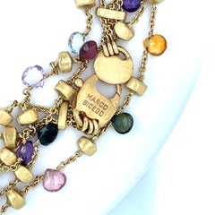 Marco Bicego 18k Yellow Gold Multi-Stone 3-Strand Necklace 29" 55.7g
