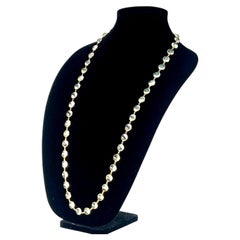 Moonstone Cabochon Necklace set in 18k Gold 38" Gross Weight: 82.38 grams
