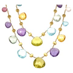 18k Yellow Gold "Paradise" Gemstone Necklace by Marco Bicego 35"
