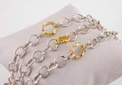 K. Brunini Sterling Silver and 18k Gold Twig Loop Chain Necklace 23"