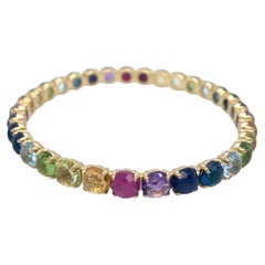 Ippolita Or jaune 18k et gemmes multicolores Lollipop Bangle 2.5" Diameter 22.5 g