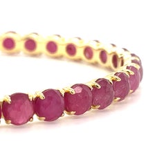 Bracciale Ippolita in oro giallo 18k con rubini, modello "Lollipop", diametro 2,5", 22,9 grammi