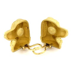 Kieselstein-Cord 18k Yellow Gold Dog Labrador Retriever Ear Clips 1989