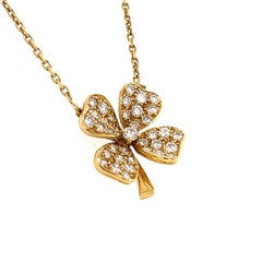 18K Yellow Gold Clover Jewelry Set Ring, Earrings, Necklace 2.55 ctw