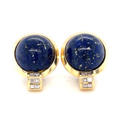 Parure en or jaune 14 carats avec lapis-lazuli, diamants et saphirs