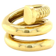David Webb 18k Yellow Gold Coiled Nail Ring Size 6 Retail $5500