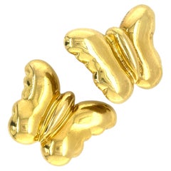 Kieselstein-Cord 18k Yellow Gold Butterfly Ear Clips 1978