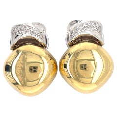 Roberto Casarin 18k Two Tone Gold 0.70 ct Diamond Drop Clip-On Earrings