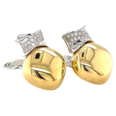 Roberto Casarin 18k Two Tone Gold 0.70 ct Diamond Drop Clip-On Earrings