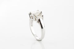 2.07 carat Princess Cut Diamond 18k White Gold 3-Stone Engagement Ring Size 5.5