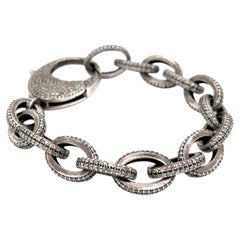 Safia Sterling Silver Pave Diamond Chain with Lobster Clasp 7.5"
