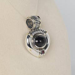 David Yurman Renaissance Black Onyx Pink Tourmaline Pendant 14k Gold 925 Silver