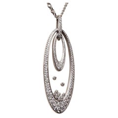 Chopard Happy Diamonds 18K White Gold Floating Diamond Pendant Necklace 3.07CTW