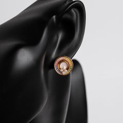 Roberto Coin Love In Verona Rainbow Earrings 18K Rose Gold Sapphire Diamond MOP